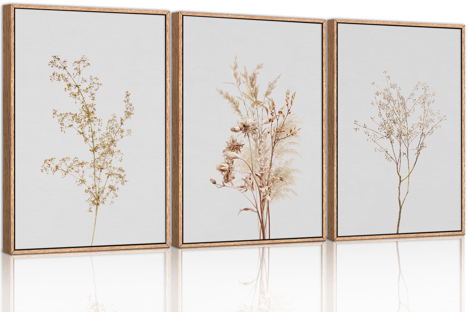 Amazon.com: Ausril Wildflower Floral Framed Canvas Wall Art Set